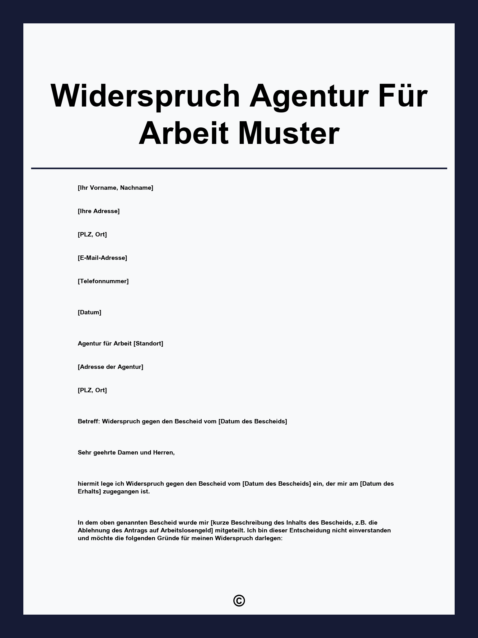 Widerspruch Agentur Für Arbeit Muster